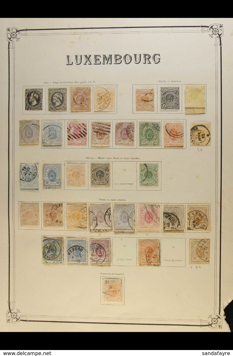 1852-1937 MINT & USED COLLECTION  The Luxembourg Section Of Album Pages Extracted From A Wonderful, Original, Old-time,  - Other & Unclassified