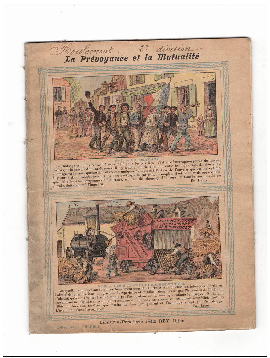 Cahier école,  1906, Complet, Illustration  Batteuse Agricole "la Prévoyance Et La Mutualité"   TB état - Other & Unclassified