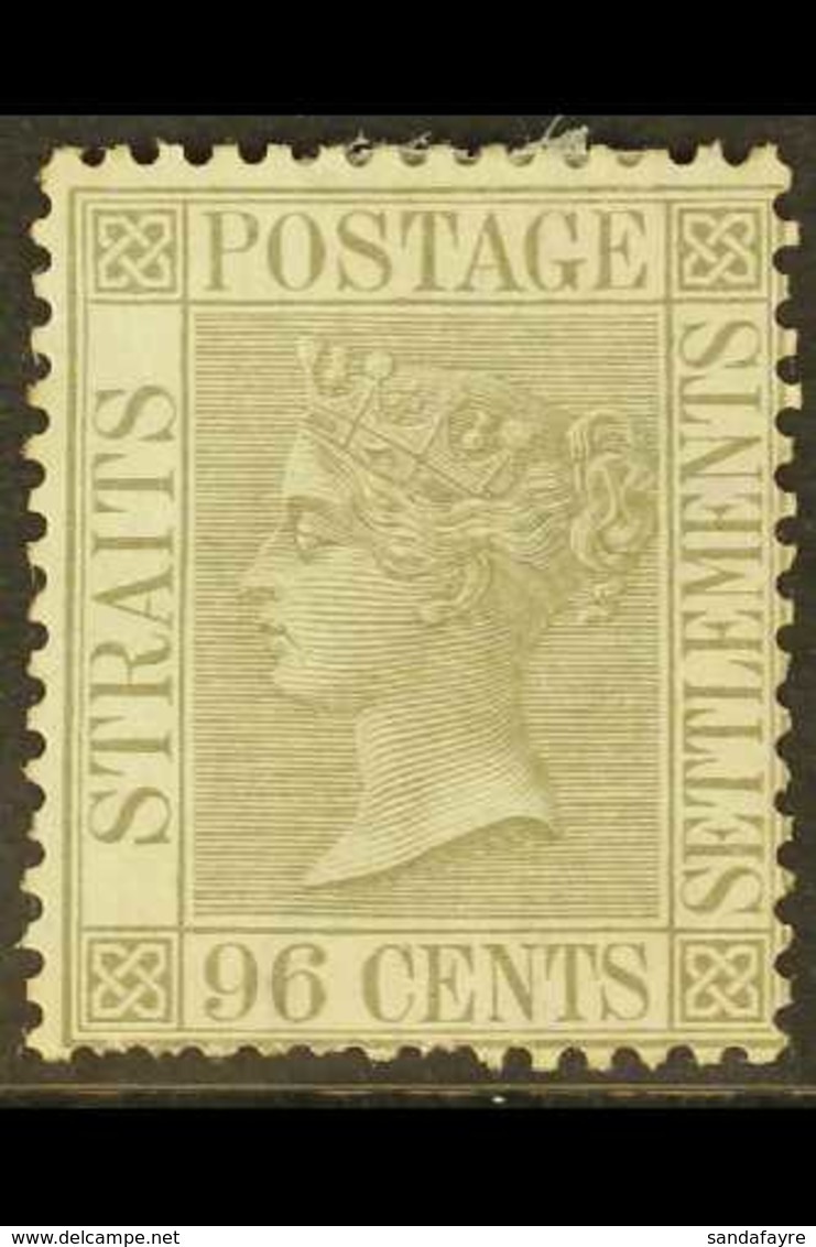 1867-72  96c Grey, SG 19, Unused Without Gum, Shorter Perfs At Base. For More Images, Please Visit Http://www.sandafayre - Straits Settlements