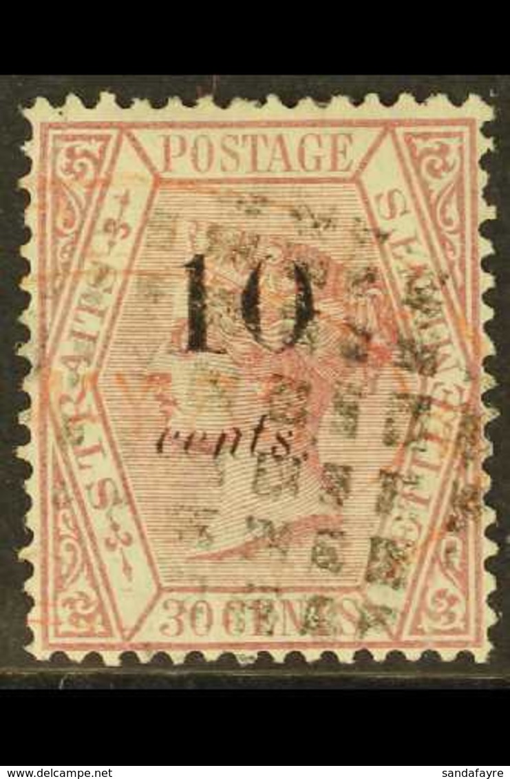 1880  (March) 10c On 30c Claret, SG 22, With Neat Segmented Cancel. For More Images, Please Visit Http://www.sandafayre. - Straits Settlements