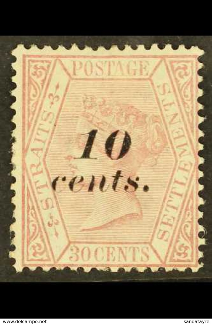 1880  10c On 30c Claret, SG 46, Mint With Large Part Gum. For More Images, Please Visit Http://www.sandafayre.com/itemde - Straits Settlements