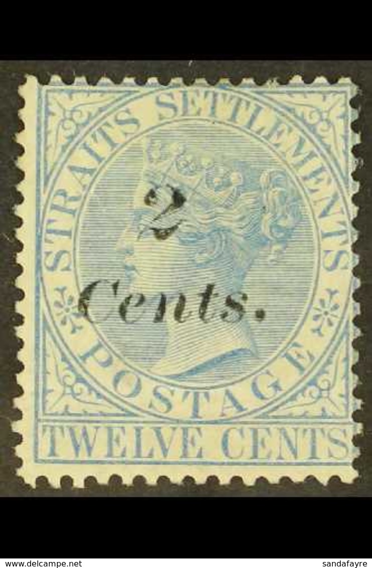 1883  2c On 12c Blue, SG 62, Fine Unused Without Gum. For More Images, Please Visit Http://www.sandafayre.com/itemdetail - Straits Settlements