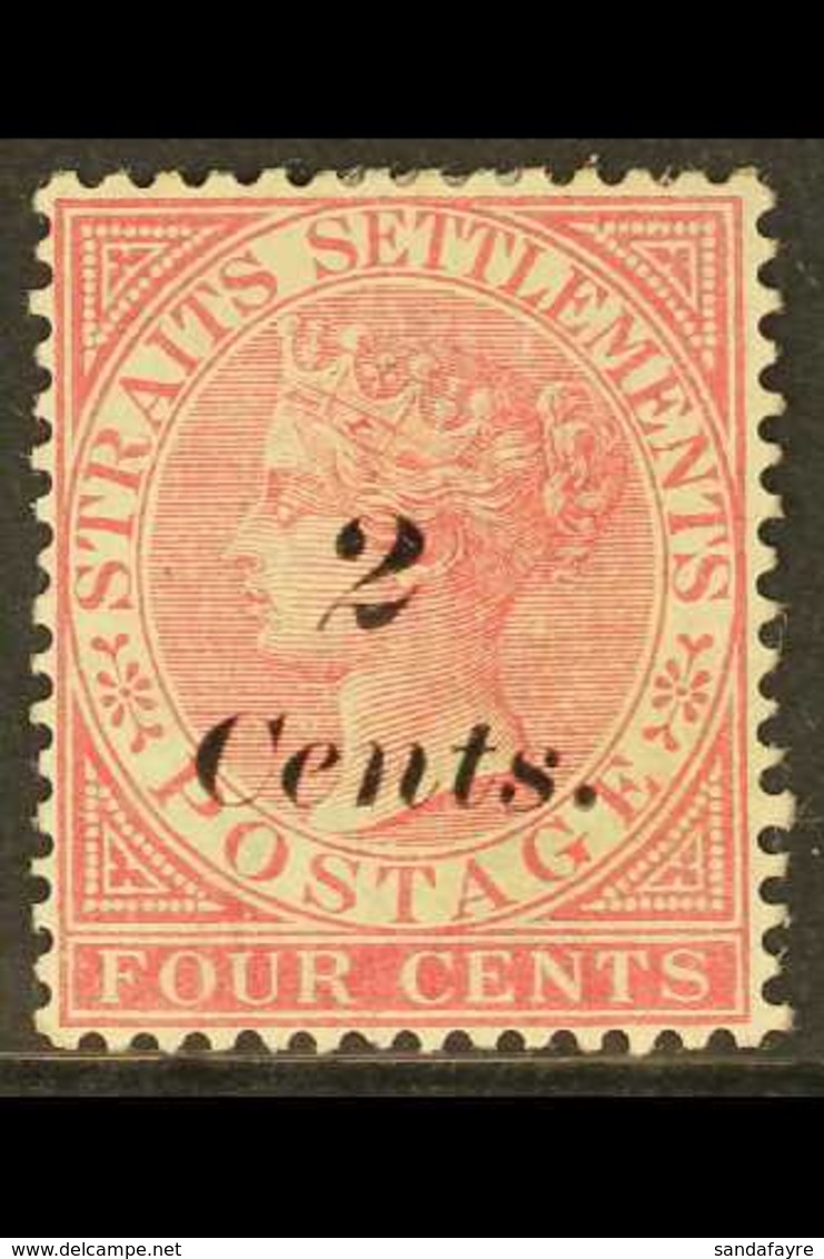 1883  2c On 4c Rose, SG 61, Fine Mint. For More Images, Please Visit Http://www.sandafayre.com/itemdetails.aspx?s=630469 - Straits Settlements