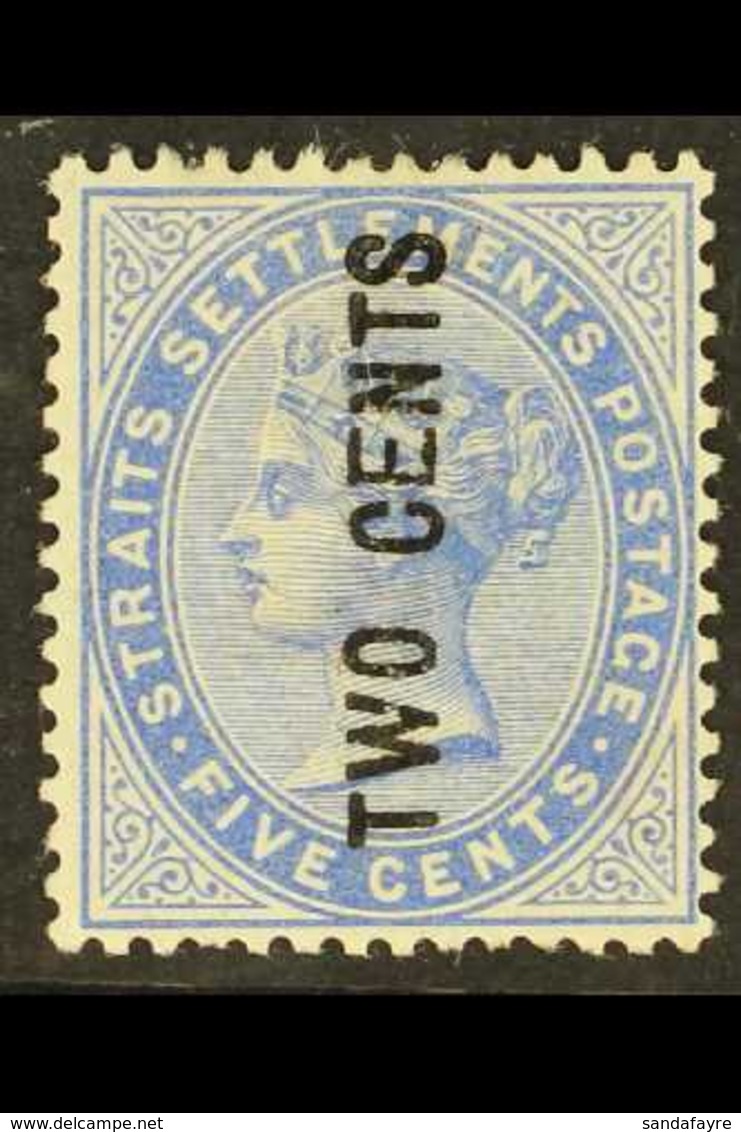1884  2c On 5c Blue, SG 78, Fresh Mint. For More Images, Please Visit Http://www.sandafayre.com/itemdetails.aspx?s=63047 - Straits Settlements