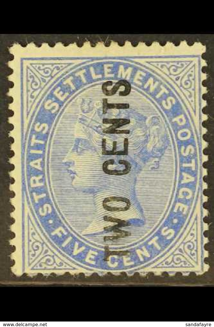 1884  2c On 5c Blue, SG 78, Fine Mint. For More Images, Please Visit Http://www.sandafayre.com/itemdetails.aspx?s=630474 - Straits Settlements