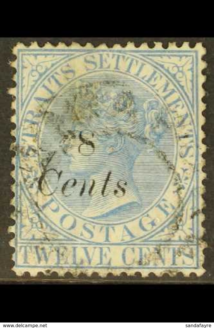 1884  8c On 12c Blue, SG 74, Finely Used. For More Images, Please Visit Http://www.sandafayre.com/itemdetails.aspx?s=630 - Straits Settlements