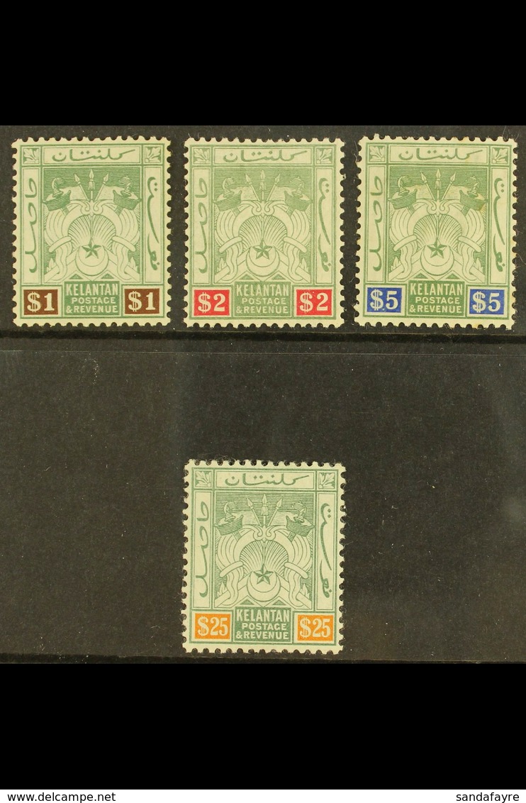 KELANTAN  1911 $1 Green And Brown To $25 Green And Orange, SG 9a - 12, Very Fine Mint. (4 Stamps) For More Images, Pleas - Other & Unclassified