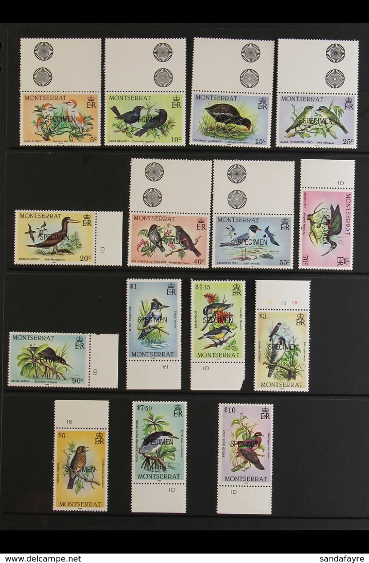 1984 BIRDS OF MONTSERRAT  A Lovely Collection Of "SPECIMEN" Overprints On This Issue, We See In Total Five Complete Neve - Montserrat