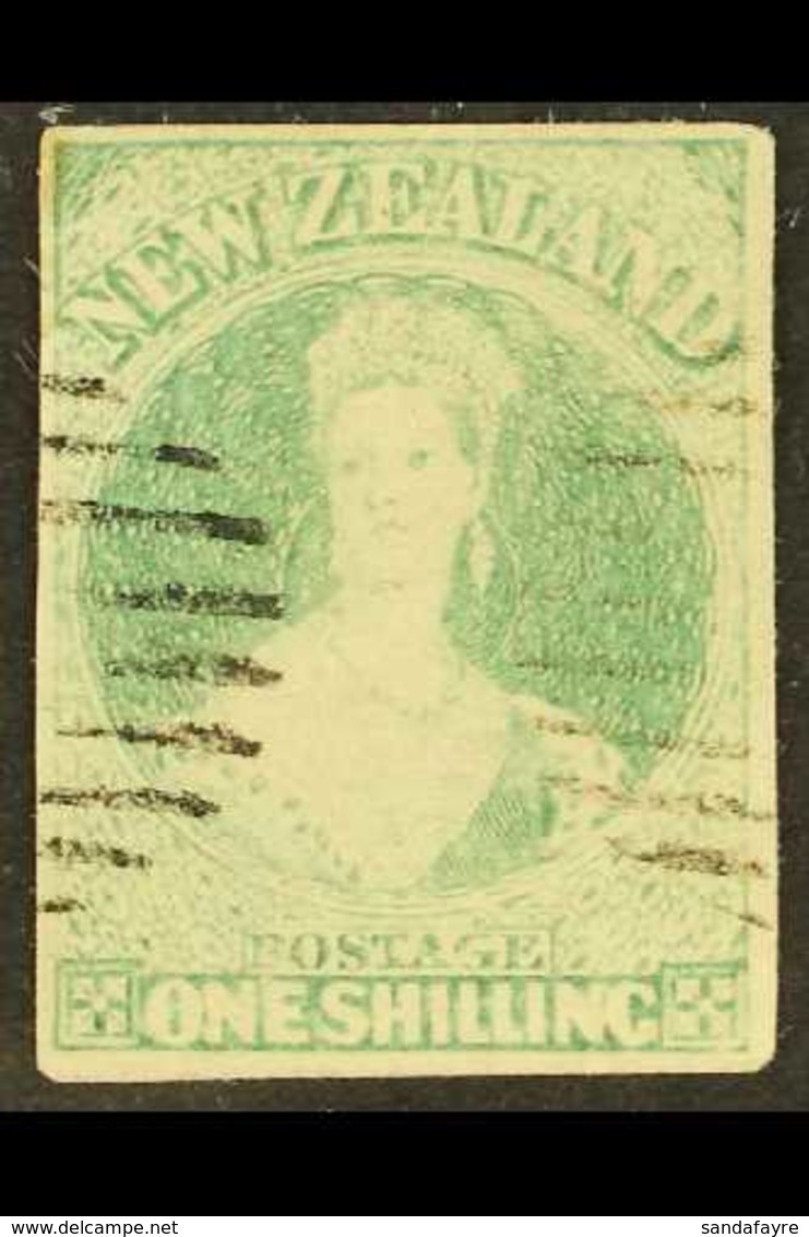 1857 - 63  1s Blue Green On Soft White Paper, Imperf, SG 17, Very Fine Used With Clear Margins All Round And Light Cance - Altri & Non Classificati