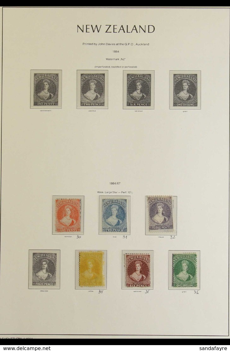 1864-1909 MINT COLLECTION  On Hingeless Pages, ALL DIFFERENT, Includes 1864-71 1d, 2d (pre-print Fold), 3d, 4d Yellow, 6 - Other & Unclassified