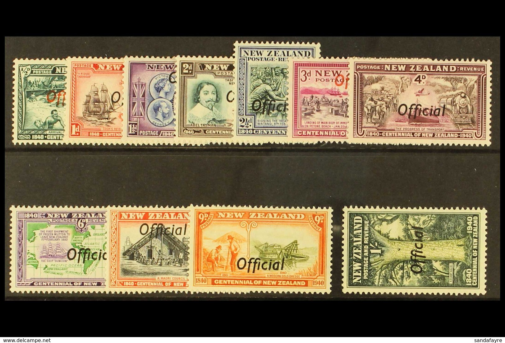 OFFICIAL  1940 Centennial Set Complete, SG O141/151, Mint Lightly Hinged, Cat £190 (11 Stamps) For More Images, Please V - Other & Unclassified