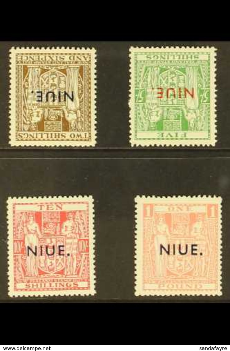 1941  "NIUE" Opt'd Postal Fiscal Set, SG 83/86, 2s6d & 5s With Inverted Watermarks, Very Fine Mint (4 Stamps) For More I - Niue