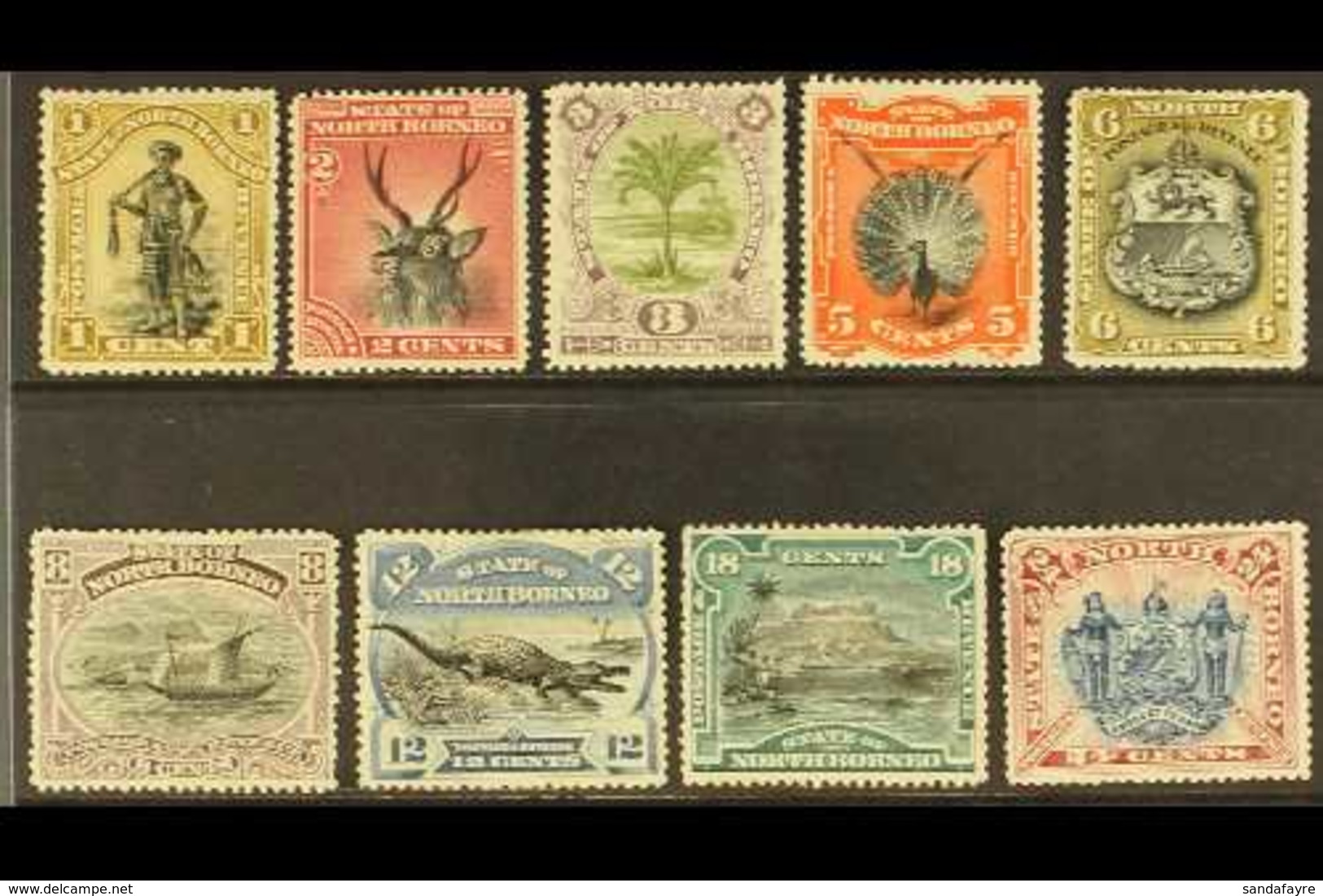 1894  Pictorial Set, SG 66/79, Mainly Fine Mint. (9 Stamps) For More Images, Please Visit Http://www.sandafayre.com/item - Borneo Del Nord (...-1963)