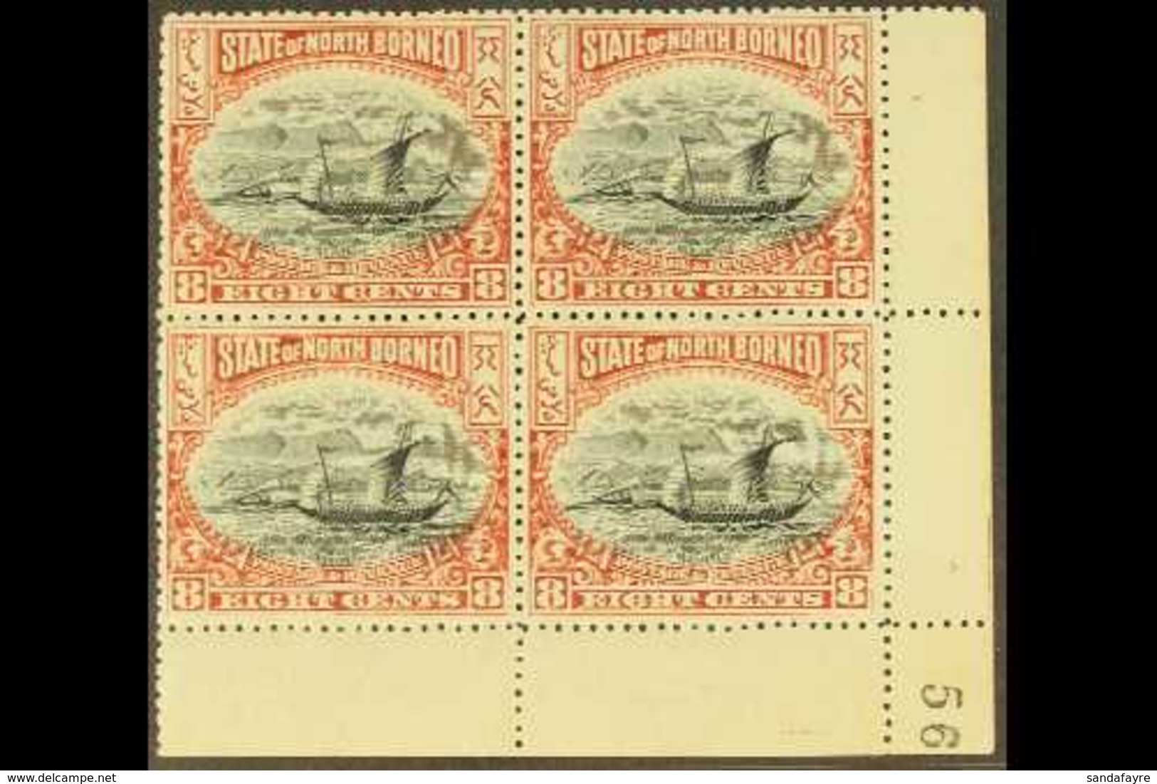 1897-1902  8c Black & Brown, SG 103, Never Hinged Mint BLOCK Of 4. (4 Stamps) For More Images, Please Visit Http://www.s - Borneo Del Nord (...-1963)