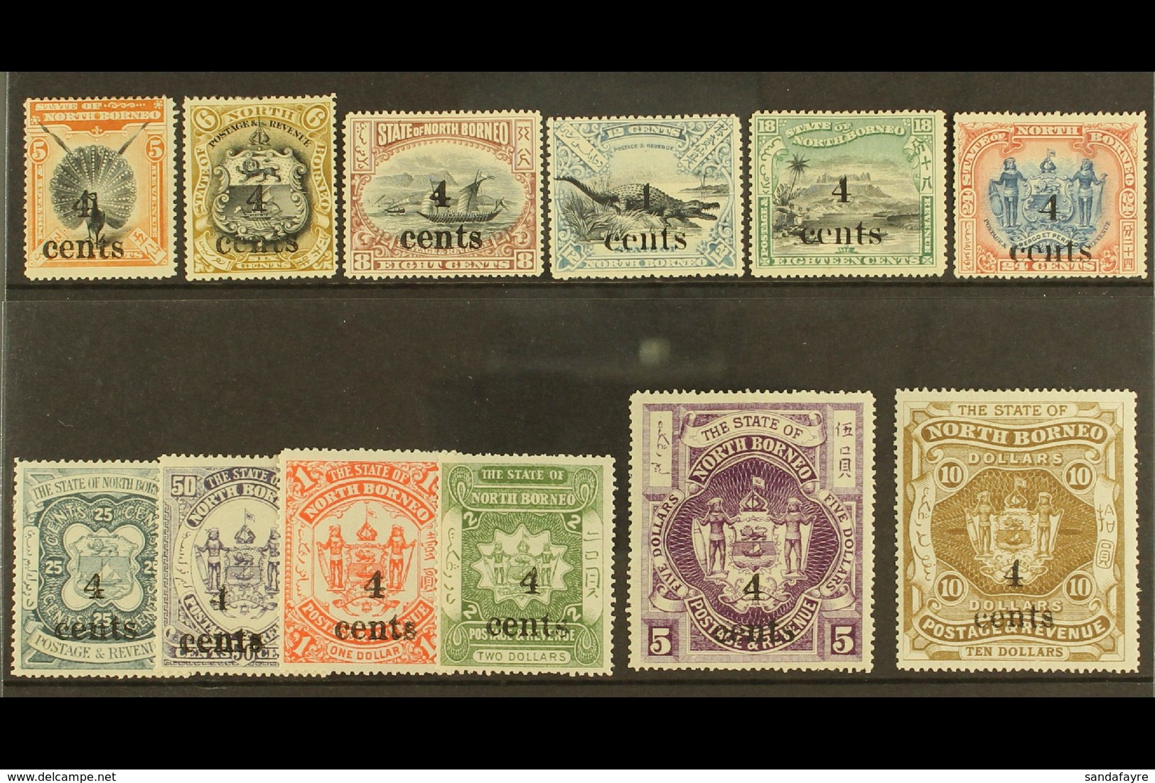 1904-05  Surcharged Set, SG 146/157, Mostly Very Fine Mint (12 Stamps) For More Images, Please Visit Http://www.sandafay - Noord Borneo (...-1963)