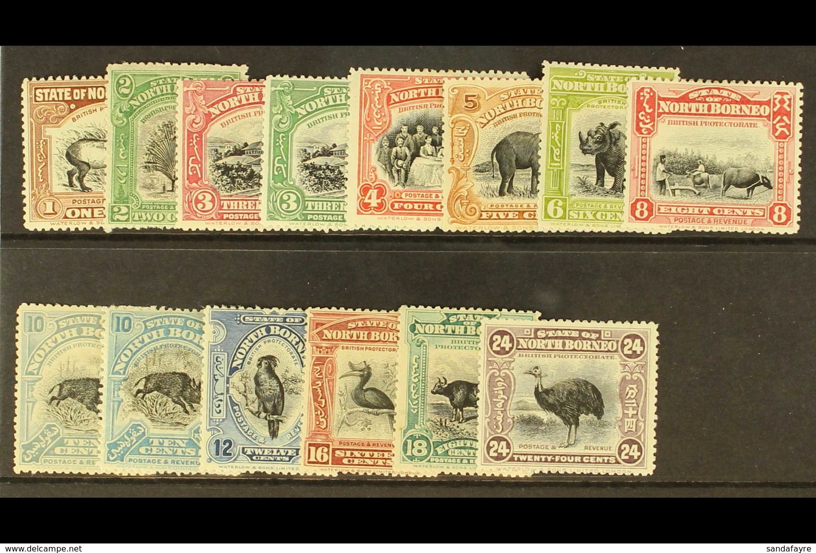 1909-23  Pictorial Set, SG 158/176, Plus 10c Shade, Fine Mint. (14 Stamps) For More Images, Please Visit Http://www.sand - Nordborneo (...-1963)