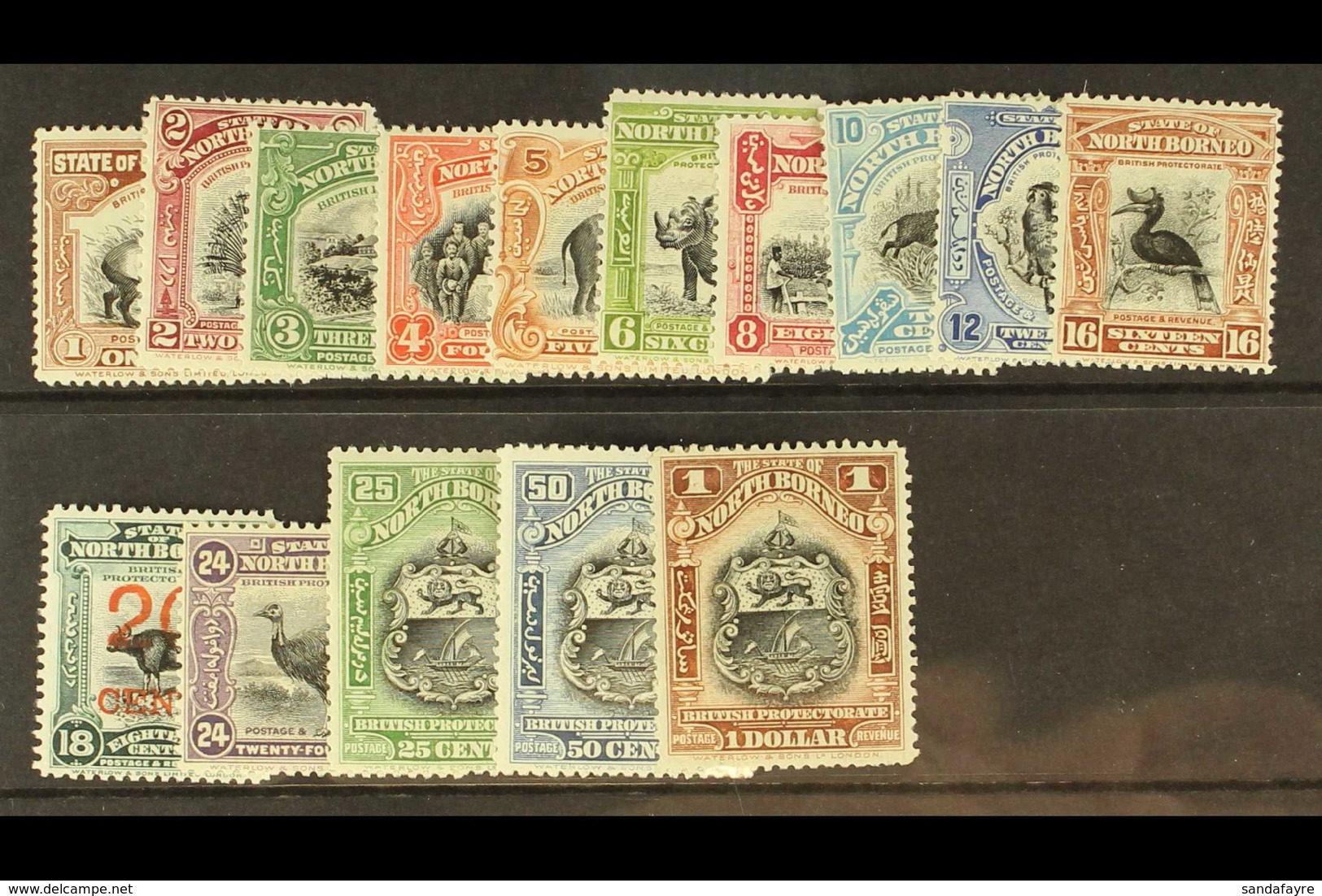 1925-28  Pictorial Perf. 12½ Set To $1, SG 277/291, Fine Mint. (15 Stamps) For More Images, Please Visit Http://www.sand - Noord Borneo (...-1963)