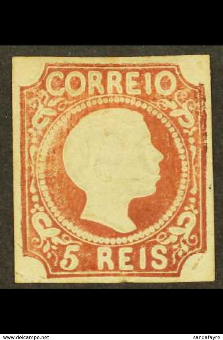 1855  5r Red-brown,Dom Pedro With Straight Hair, Die III, Afinsa 5 (SG 10) Mint Part Original Gum. 2014 Dias Certificate - Other & Unclassified