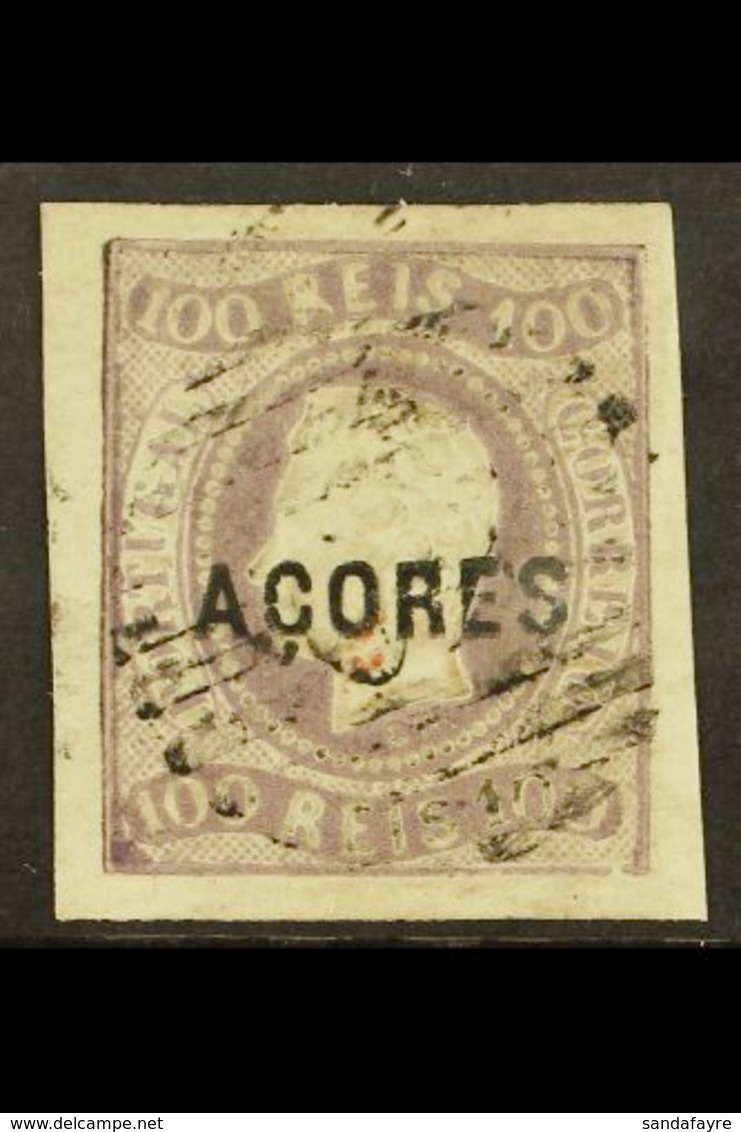 AZORES  1868-70 100r Dull Purple Imperf With 4 Large Margins, SG 6, Very Fine Used For More Images, Please Visit Http:// - Andere & Zonder Classificatie