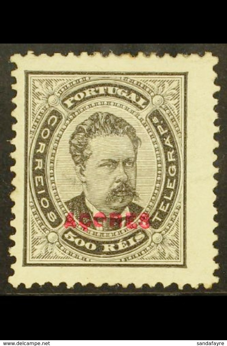 AZORES  1882-87 500r Black Perf 12½, SG 128, Afinsa 56, Fine Mint For More Images, Please Visit Http://www.sandafayre.co - Altri & Non Classificati