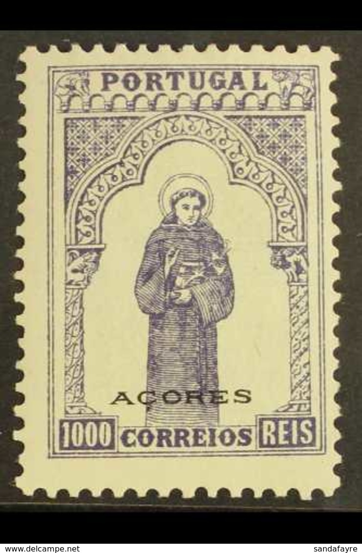 AZORES  1895 1000r Violet & Green, Afinsa 87, Very Fine Mint For More Images, Please Visit Http://www.sandafayre.com/ite - Altri & Non Classificati