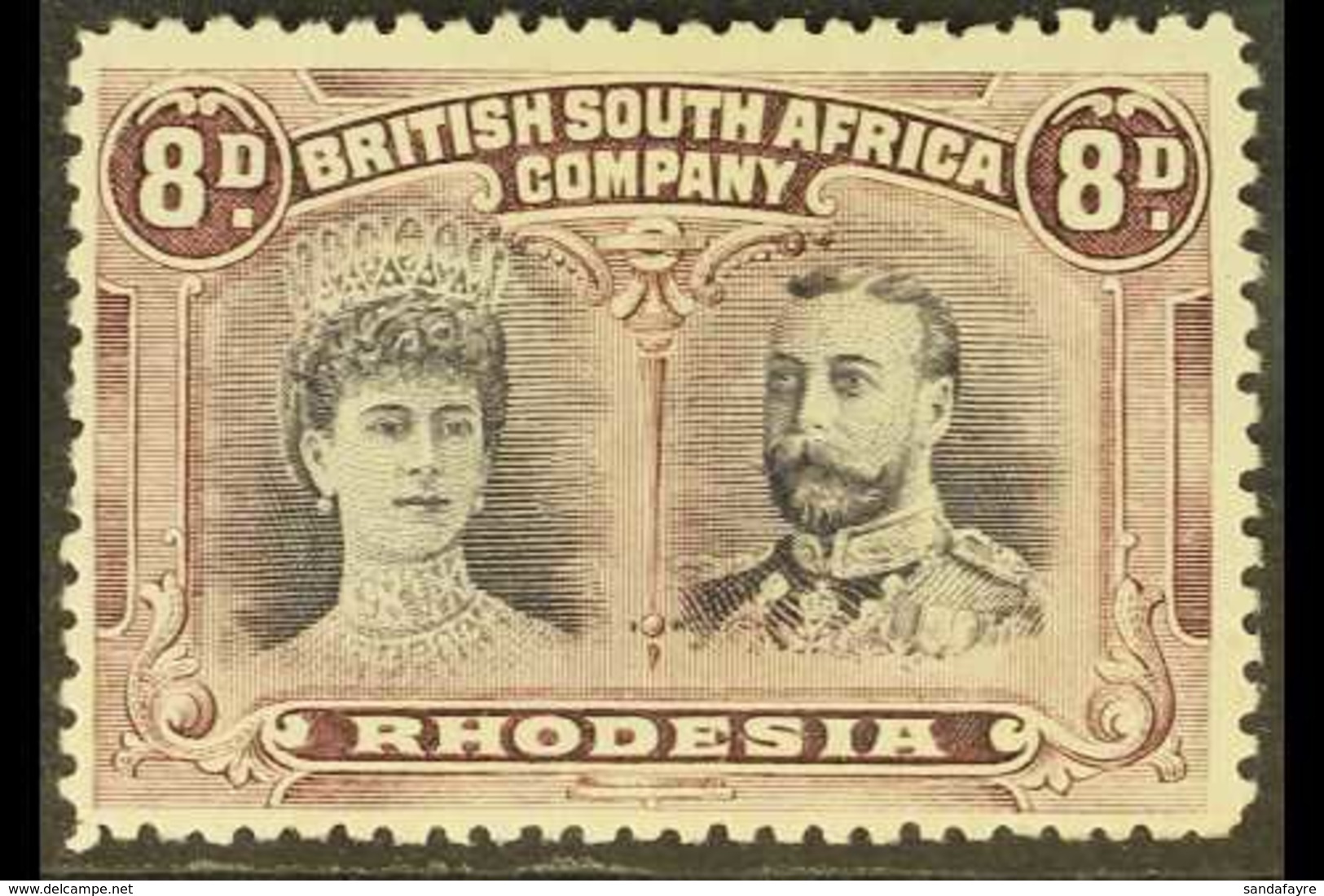 1910-13  8d Grey-purple & Dull Purple, Perf.13½, Double Head, SG 185a, Mint. For More Images, Please Visit Http://www.sa - Andere & Zonder Classificatie