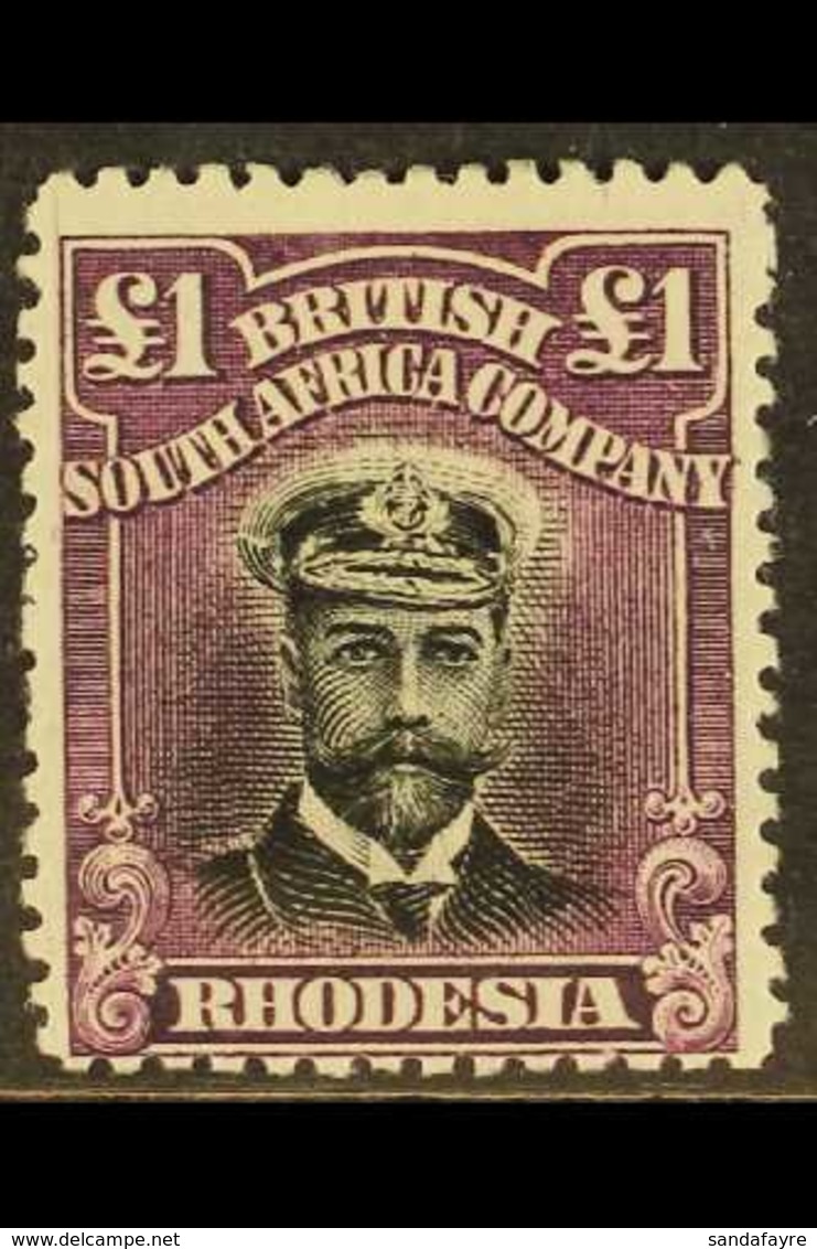 1913  £1 Black And Purple, Head Die II, Perf 14, Admiral, SG 242, Fine Mint. For More Images, Please Visit Http://www.sa - Autres & Non Classés