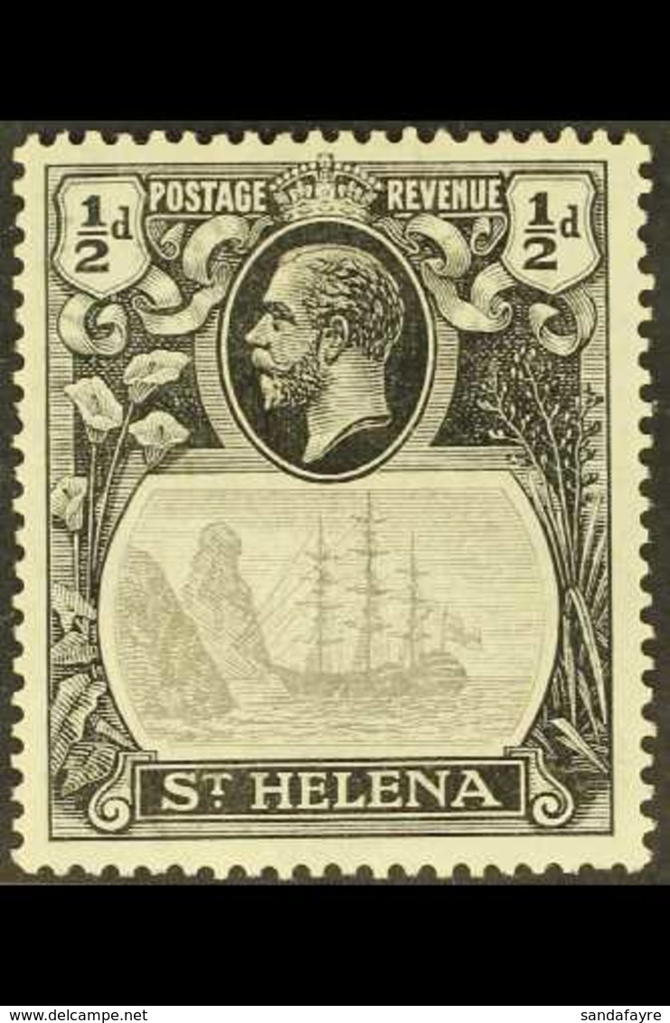 1922-37  ½d Grey & Black, Wmk Script CA, TORN FLAG VARIETY, SG 97b, Fine Mint. For More Images, Please Visit Http://www. - Isola Di Sant'Elena