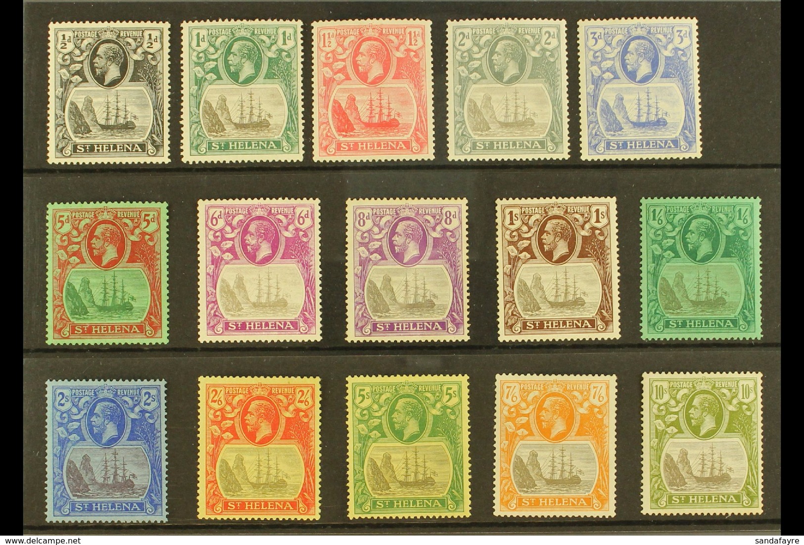 1922-37  Multi Script CA Watermark Set To 10s, SG 97/112, Mint (15 Stamps) For More Images, Please Visit Http://www.sand - Isola Di Sant'Elena