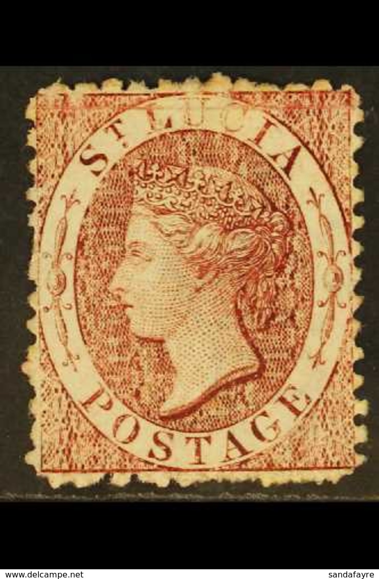 1863  (1d) Lake, Watermark Crown CC, Perf 12½, SG 5, Fine Mint. For More Images, Please Visit Http://www.sandafayre.com/ - St.Lucia (...-1978)