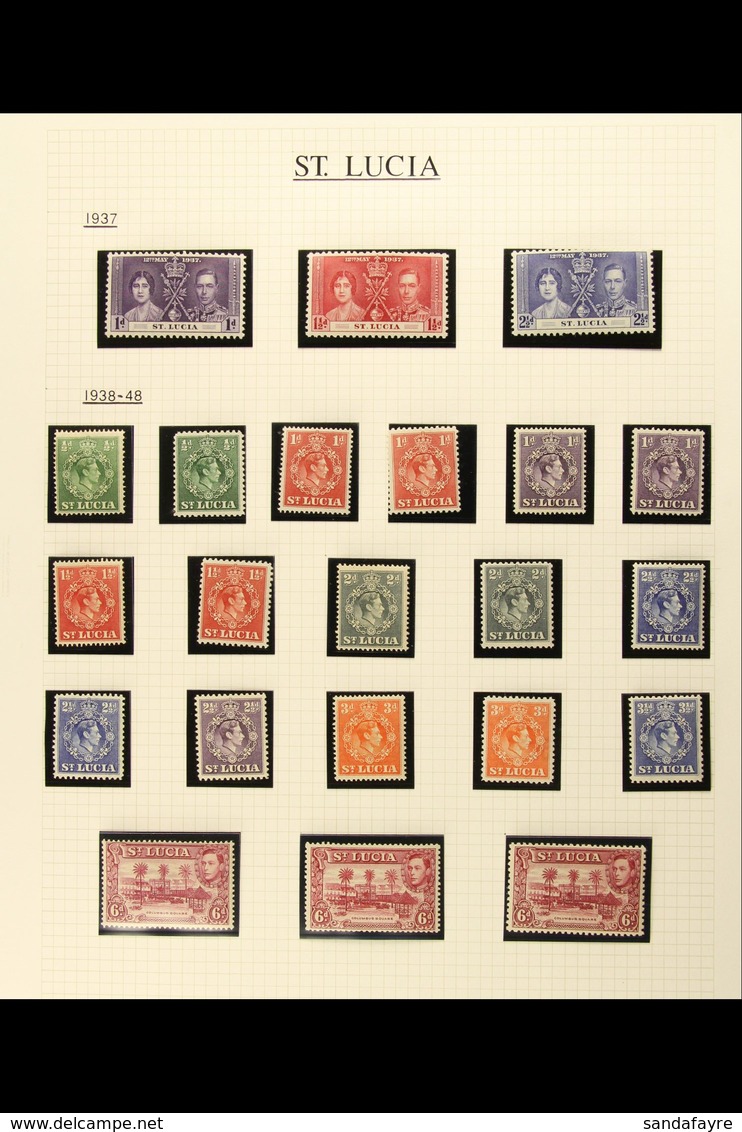 1937-52 KGVI MINT COLLECTION  Presented In Mounts On Pages, Highly Complete For This Reign With Only 3 Stamps Missing (1 - St.Lucia (...-1978)