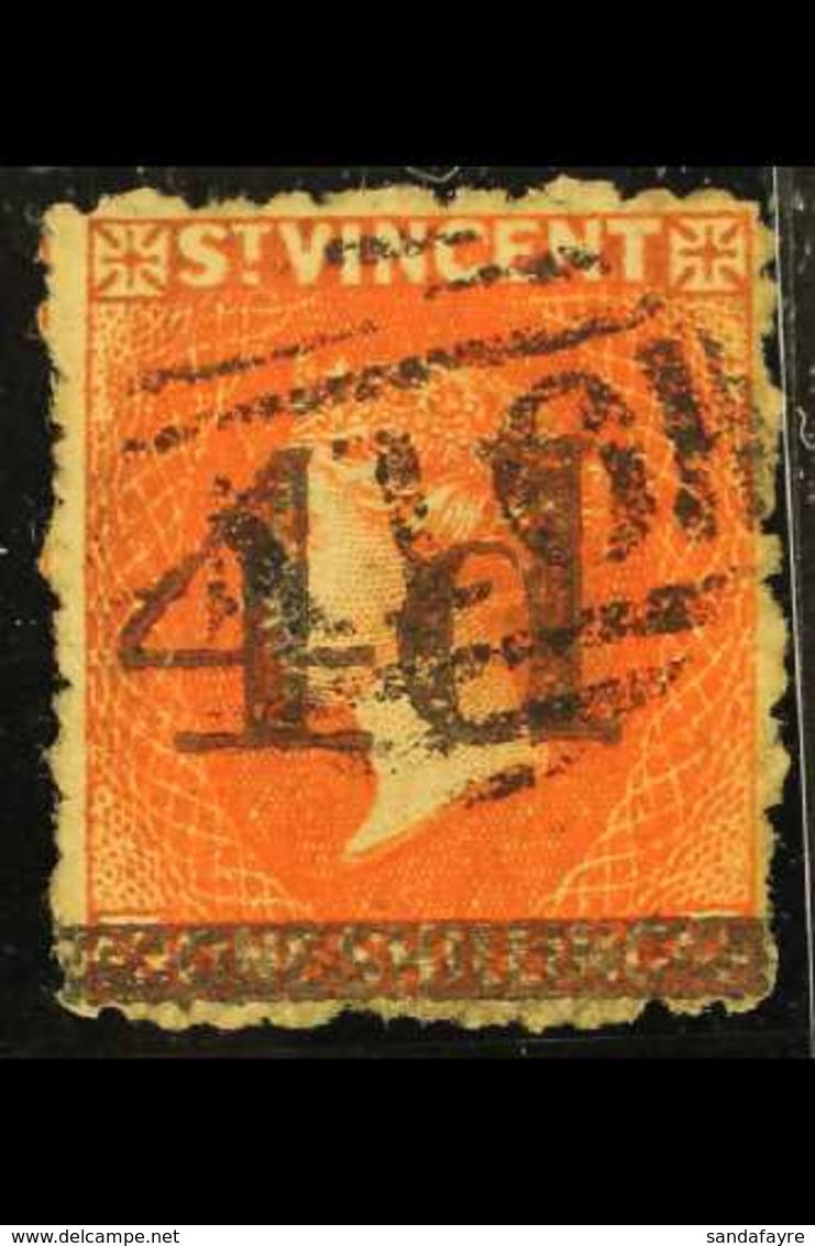 1881  4d On 1s Bright Vermilion, SG 35, Very Fine Used, Particularly Well- Centered For This Extremely Scarce Stamp. For - St.Vincent (...-1979)