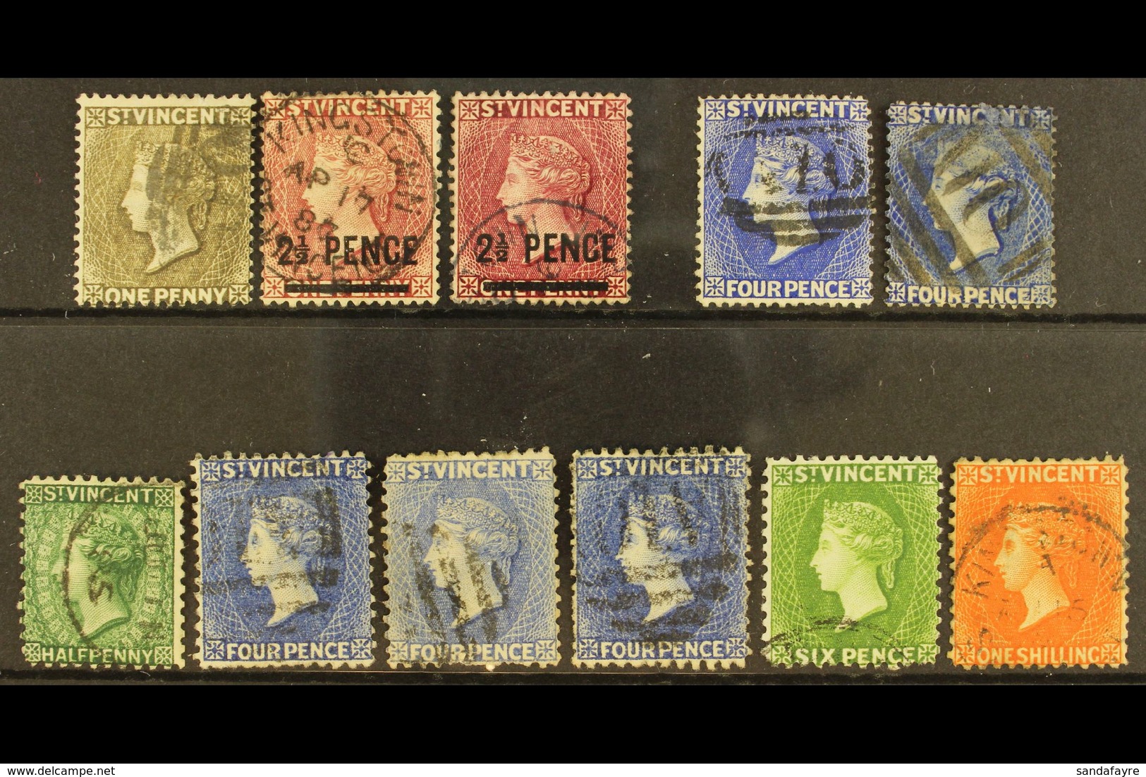 1882-1884 USED SELECTION  An Attractive Group, Good Quality And Neatly Presented, We See 1882-83 Set With 1d Drab, 2½d O - St.Vincent (...-1979)