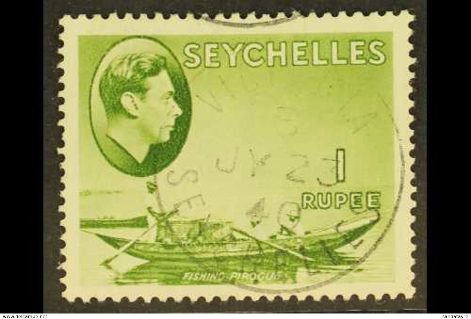 1938-49  1r Yellow-green, SG 146, Very Fine Used. For More Images, Please Visit Http://www.sandafayre.com/itemdetails.as - Seychelles (...-1976)