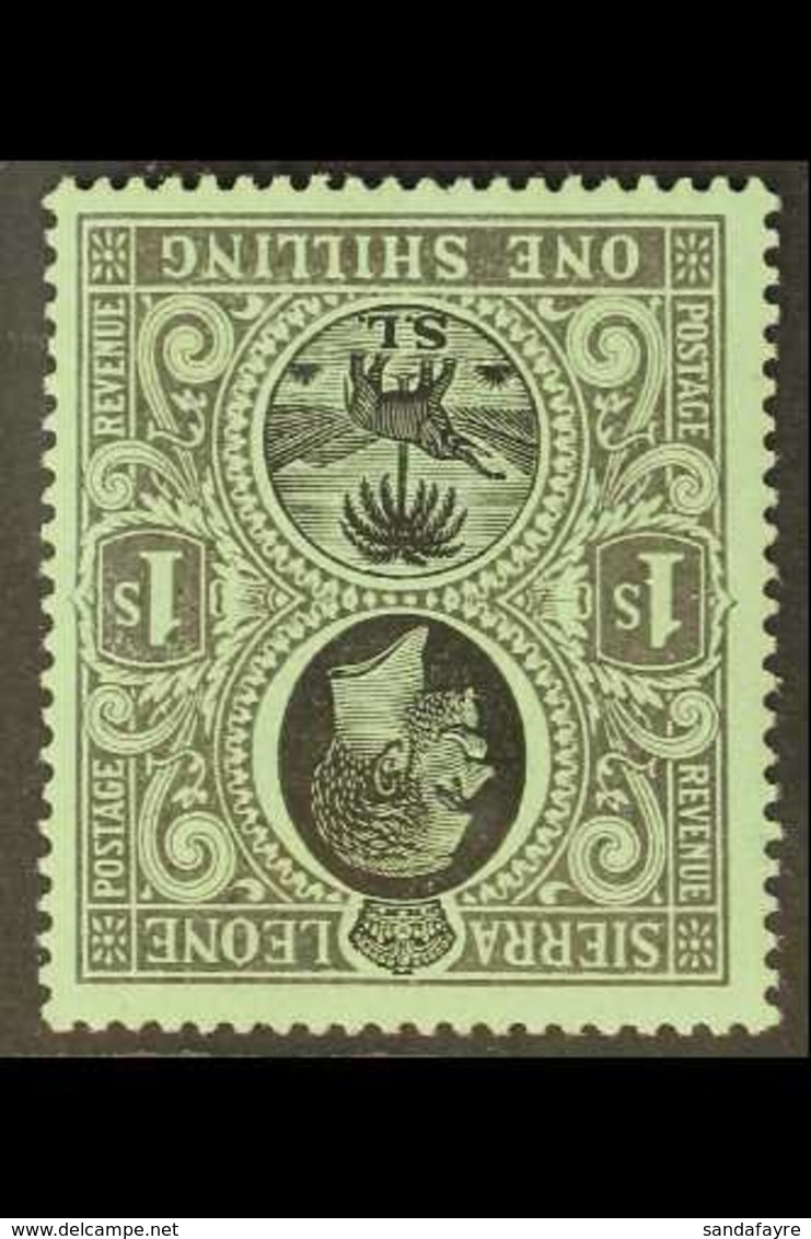 1912-21  1s Black/green "INVERTED WATERMARK Variety, SG 124w, Very Fine Mint For More Images, Please Visit Http://www.sa - Sierra Leone (...-1960)