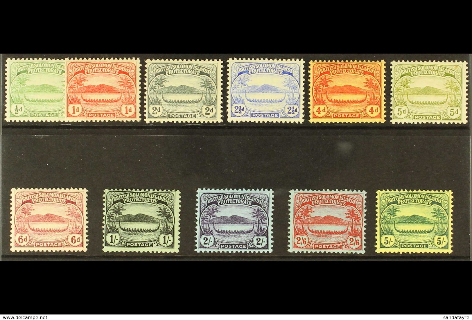 1908-11  "Small Canoe" Complete Set, SG 8/17, Fine Mint. Fresh And Attractive! (11 Stamps) For More Images, Please Visit - Salomonseilanden (...-1978)