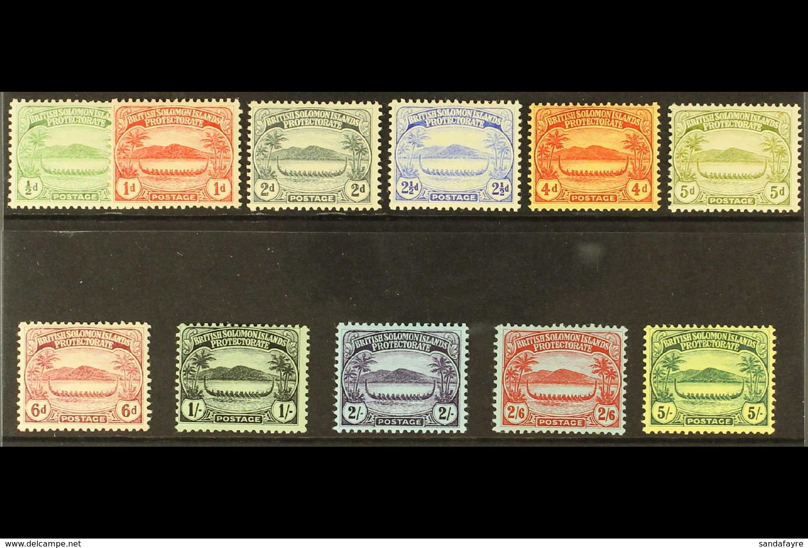 1908-11  "Small Canoe" Complete Set, SG 8/17, Fine Mint. Fresh And Attractive! (11 Stamps) For More Images, Please Visit - Isole Salomone (...-1978)