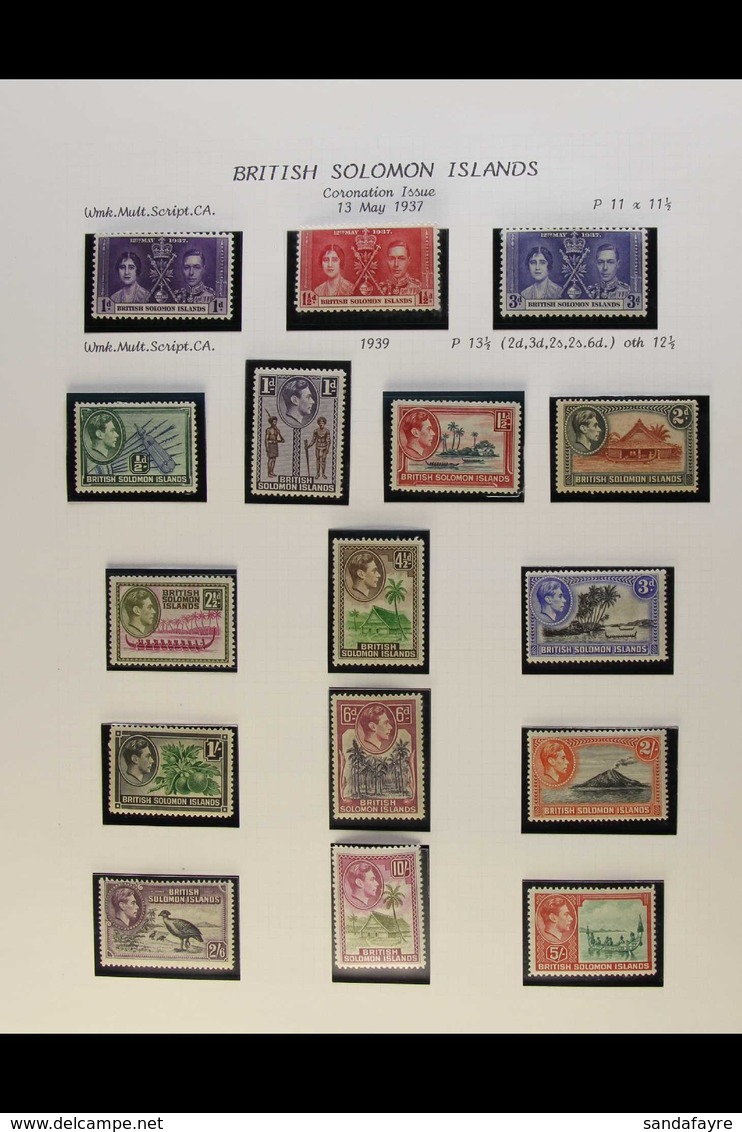 1937-51 KGVI FINE MINT COLLECTION  Complete Basic Run Of KGVI Period Issues, Plus 1940 Postage Dues Set, SG 57/80, D1/8, - Salomonseilanden (...-1978)