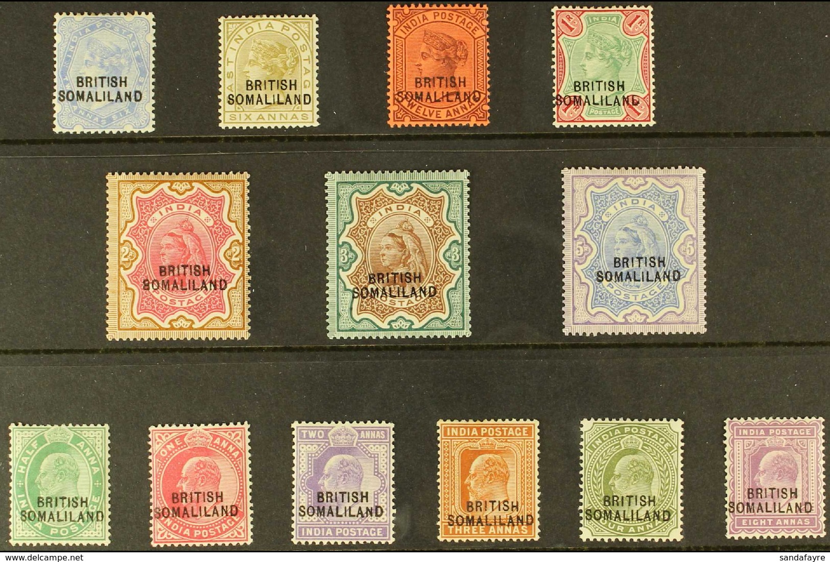 1903  (Sept - Nov) India Overprinted At Bottom Complete Set, SG 18/30, Fine Mint. Fresh And Attractive. (13 Stamps) For  - Somaliland (Protectoraat ...-1959)