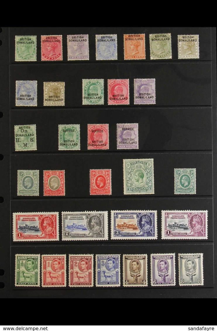 1903-1958 FINE MINT COLLECTION.  Am ALL DIFFERENT Collection Presented On A Series Of Stock Pages That Includes The 1903 - Somaliland (Protectorat ...-1959)