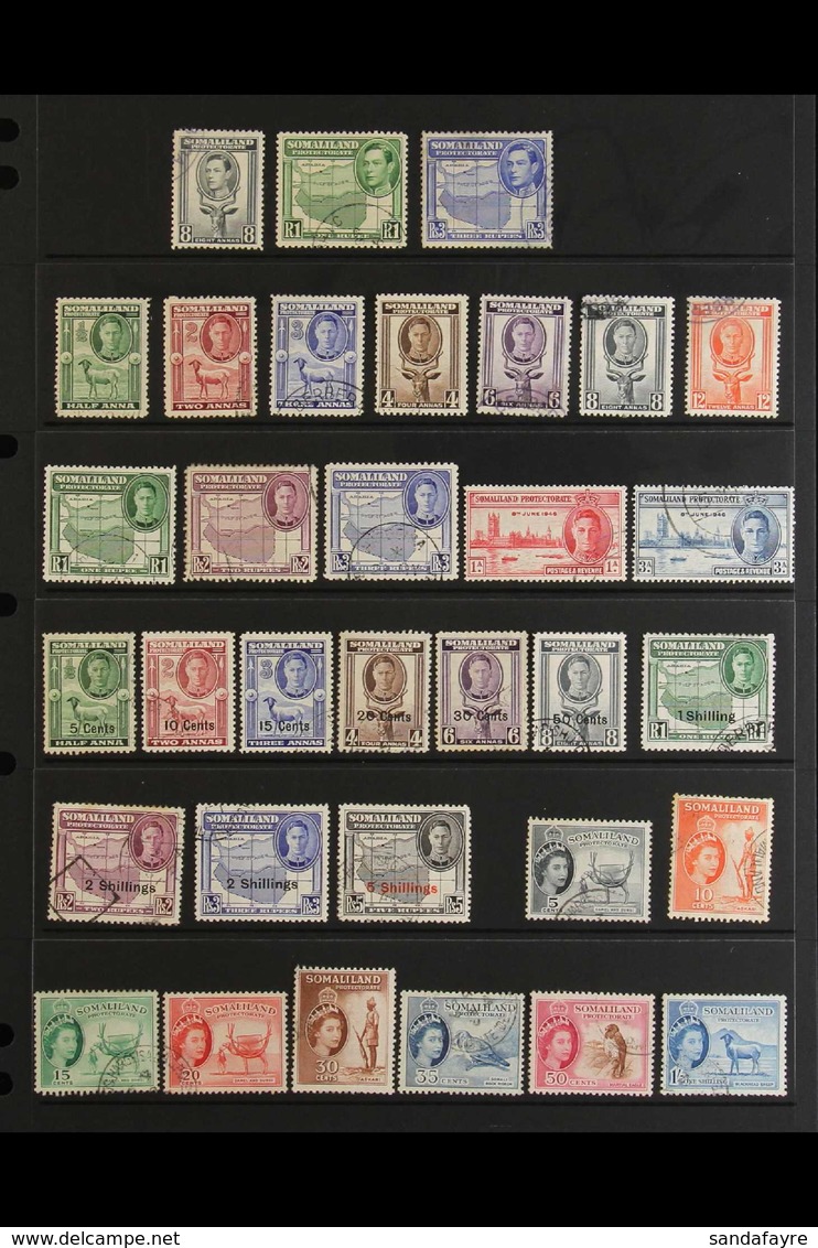 1938-58 FINE USED SELECTION  Presented On A Stock Page & Includes 1938 8a, 1R And 3R, 1942 Most Values To 3R, 1951 New C - Somaliland (Protettorato ...-1959)