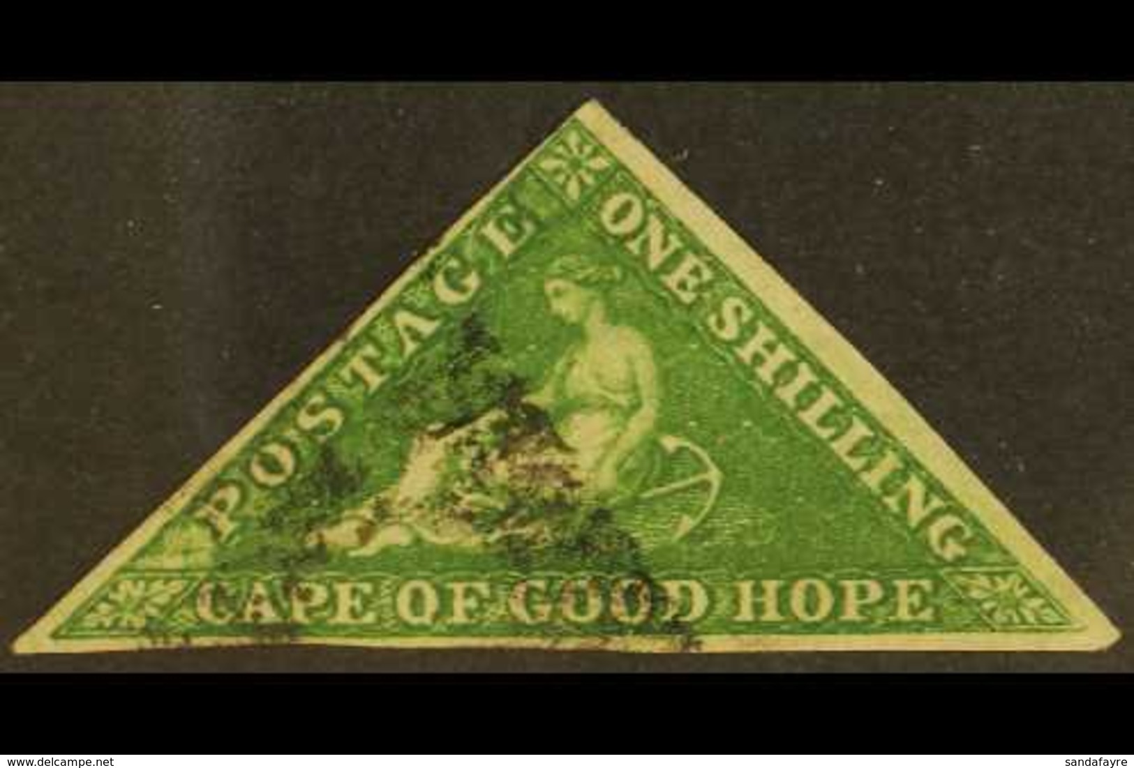 CAPE OF GOOD HOPE  1855-63 1s Bright Yellow-green, SG 8, 3 Margins, Used. For More Images, Please Visit Http://www.sanda - Zonder Classificatie