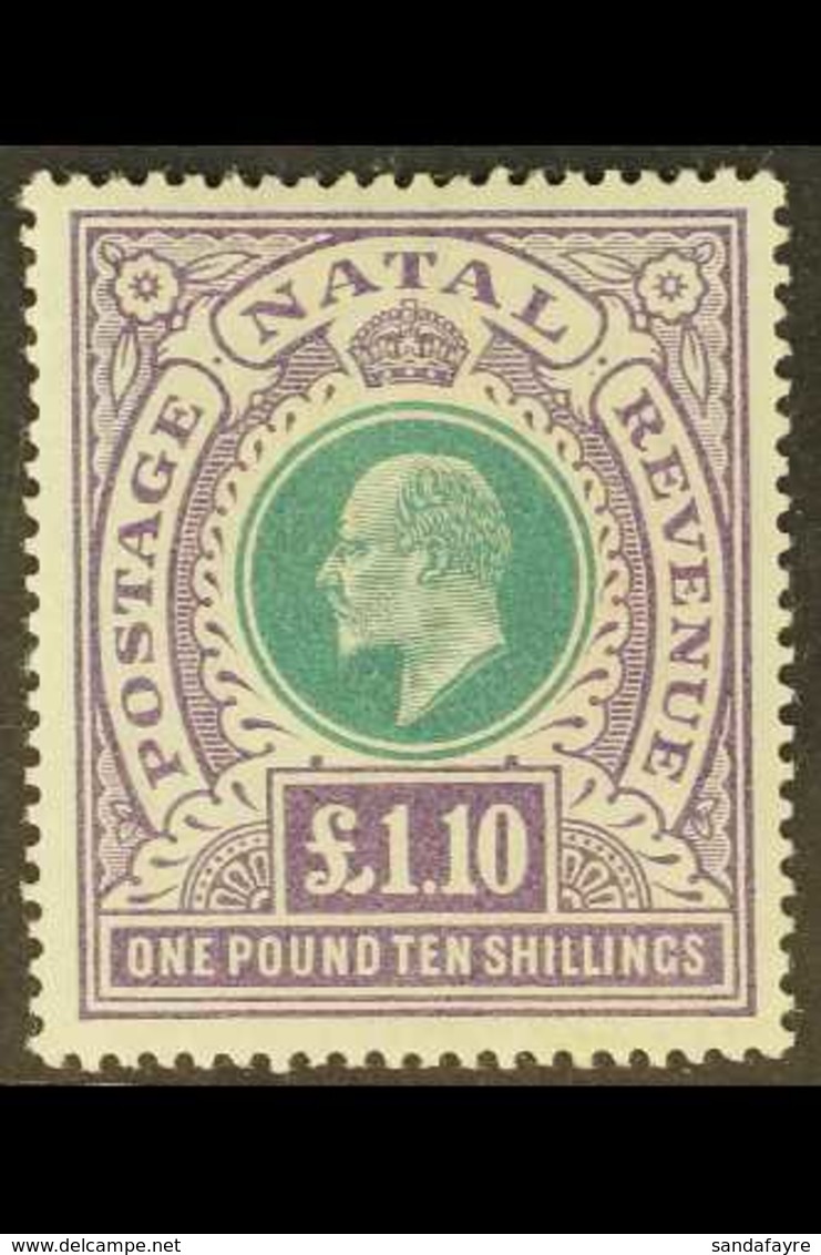 NATAL  1902 £1.10s Green & Violet, Wmk Crown CC, SG 143, Fine Mint. For More Images, Please Visit Http://www.sandafayre. - Non Classificati