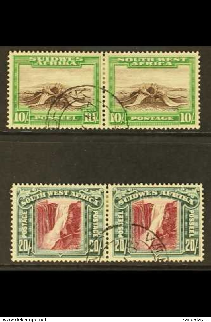 1931  10s Red Brown & Emerald And 20s Lake & Blue Green, SG 84/5, Very Fine Cds Used Pairs (2 Pairs) For More Images, Pl - Africa Del Sud-Ovest (1923-1990)