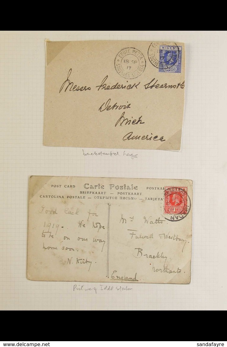 1912-36 KGV CARDS & COVERS COLLECTION  An Interesting Collection, Neatly Presented On Album Pages Of Mostly Registered C - Nigeria (...-1960)