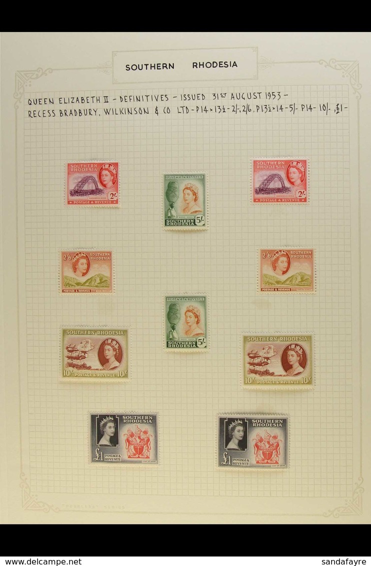 1931-64 FINE MINT COLLECTION  An Attractive Collection On Album Pages, Includes 1932 2d And 3d Falls Plus Both As Blocks - Rhodesia Del Sud (...-1964)