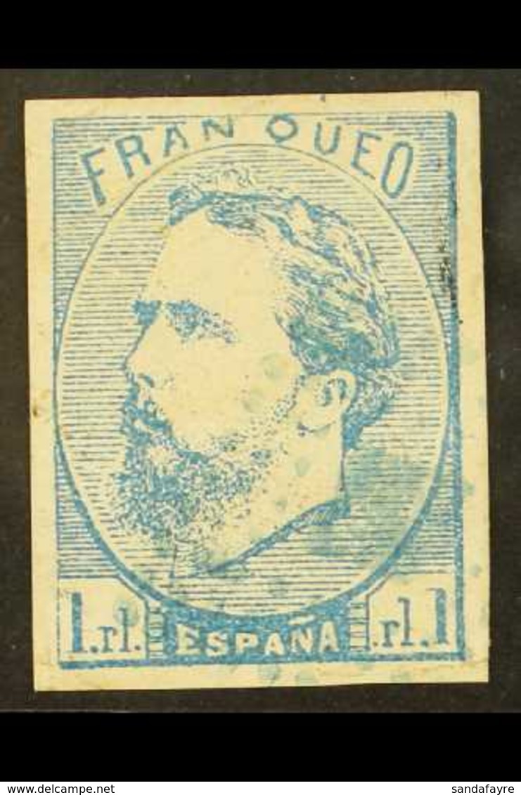 CARLIST ISSUE  LOCAL ISSUE FOR BISCAY, NAVARRA, GUIPUZCOA & AVALA 1873 1r Blue With Tilde Over "N" (SG 3, Edifil 156), U - Andere & Zonder Classificatie