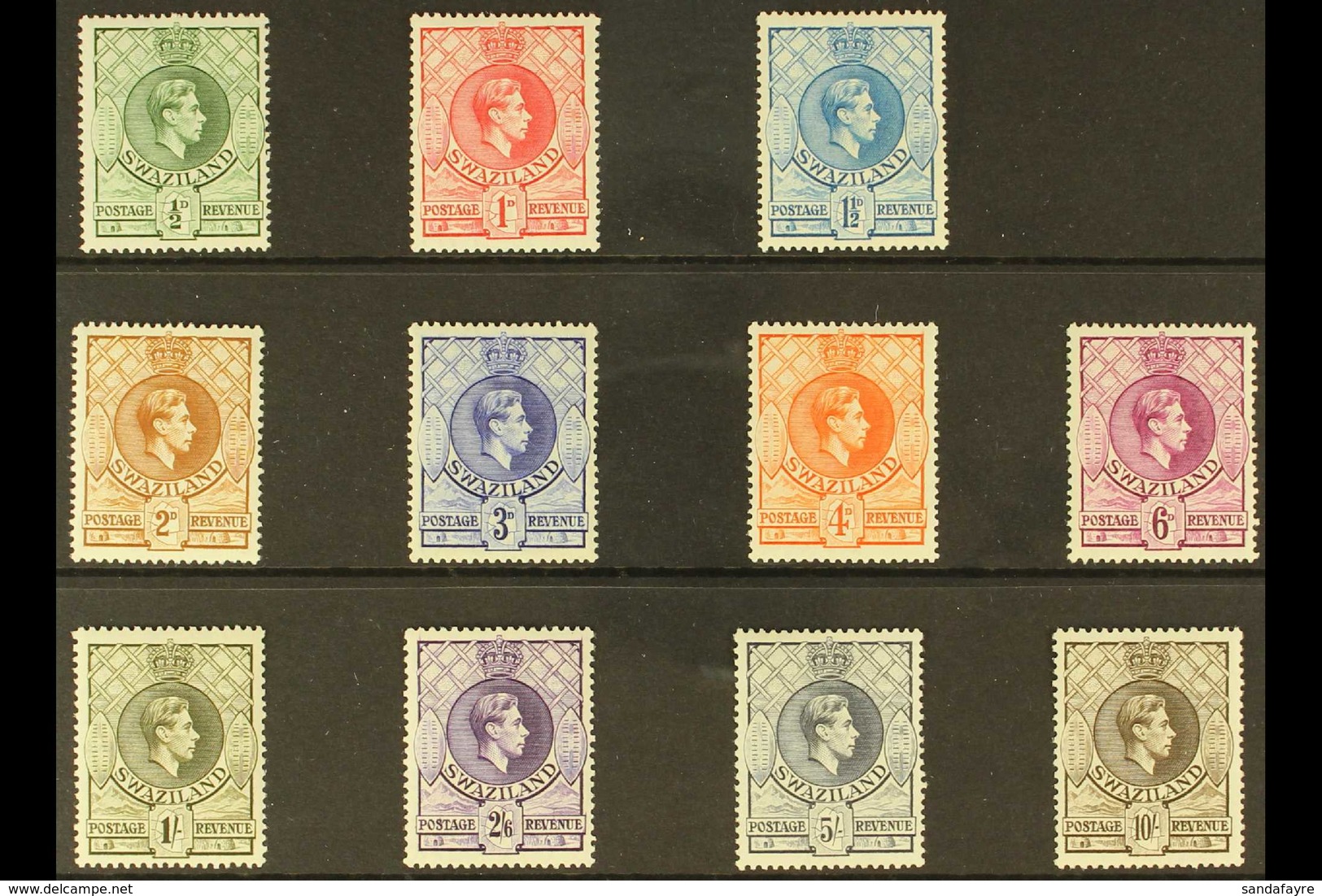 1938-54   definitive Set - Perf 13½ X 13, SG 28/38, Very Fine Mint (11 Stamps) For More Images, Please Visit Http://www. - Swaziland (...-1967)