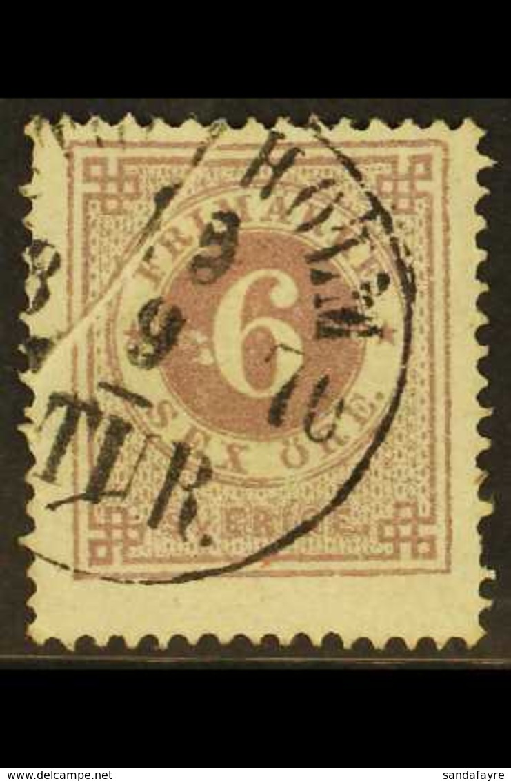 1872-79  6 Ore Dull Purple Bearing A Striking Pre Printing Paper Fold. A Unique & Attractive Stamp. See Scan For More Im - Other & Unclassified