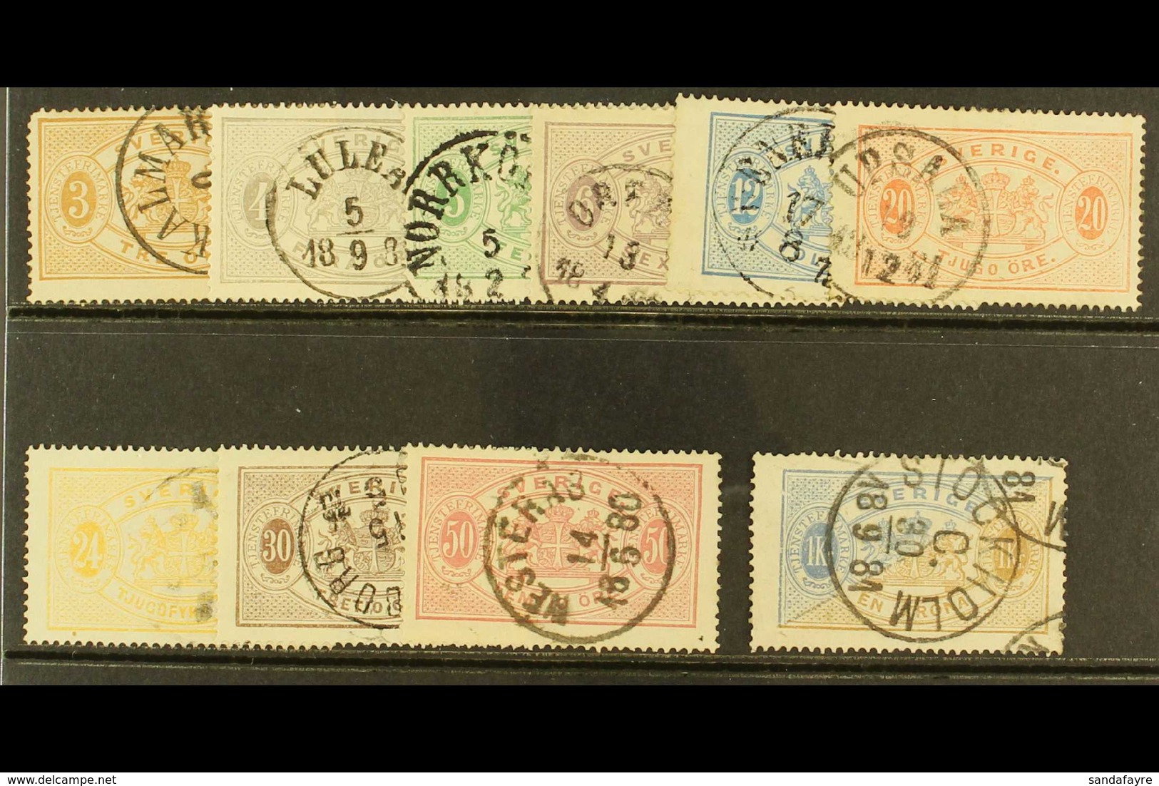 OFFICIALS  1874 Perf 14 Complete Basic Set With One Of Each Value, Michel 1/11, Good Used, Mostly Fine To Very Fine With - Andere & Zonder Classificatie